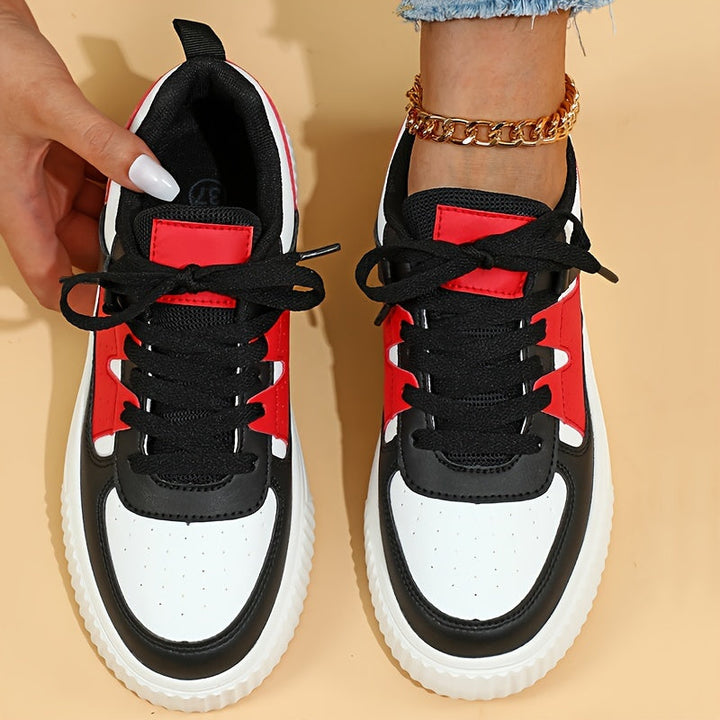 Janet – Lace-Up Colourblock Platform Sneakers
