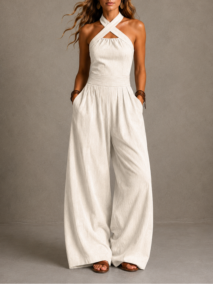 Joan – Wide-Leg Halter Jumpsuit
