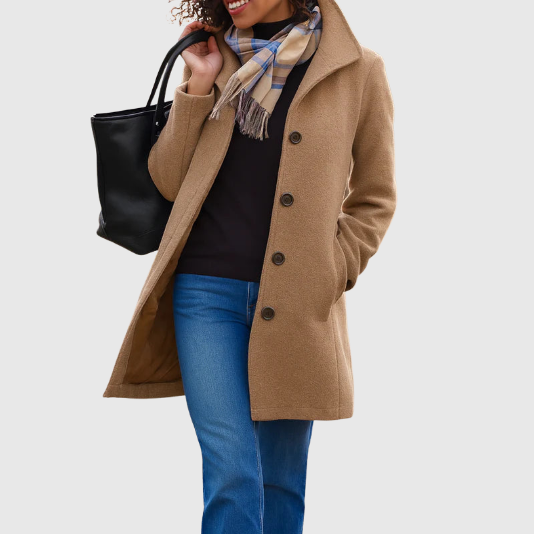 Kathleen – Classic Tailored Button-Front Coat
