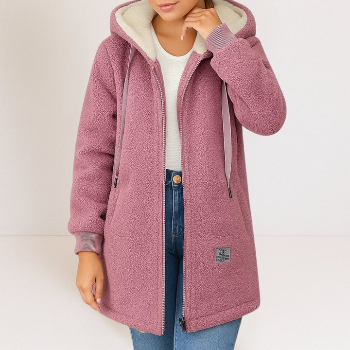 Jo-Anne – Longline Hooded Teddy Coat