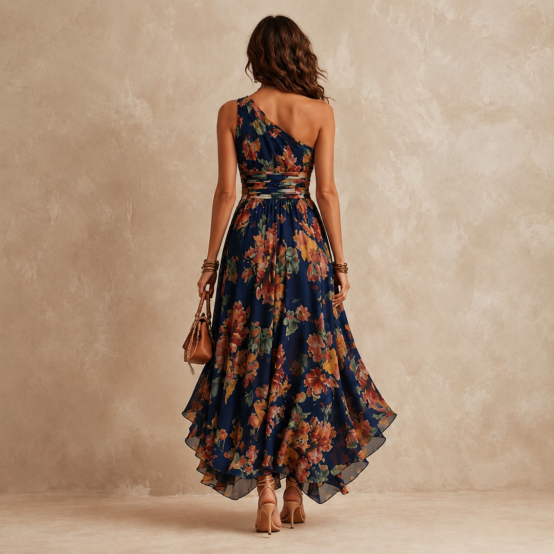 Amanda – One-Shoulder Floral Maxi Dress