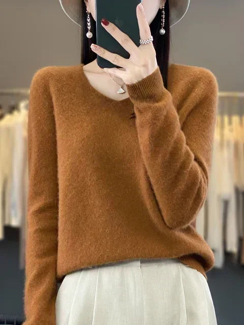 Erica – Loose Knit V-Neck Jumper