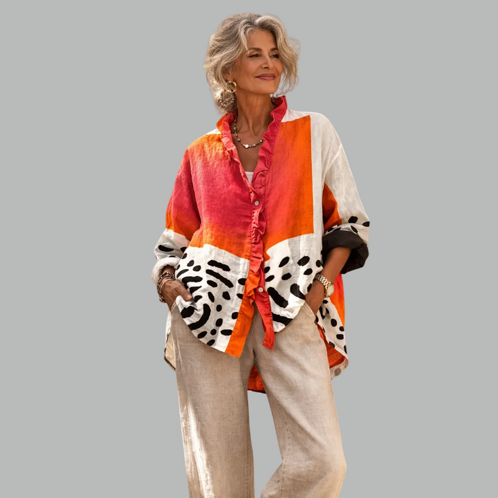 Maree – Relaxed Abstract Print Blouse
