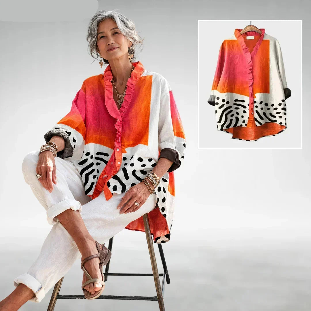 Maree – Relaxed Abstract Print Blouse