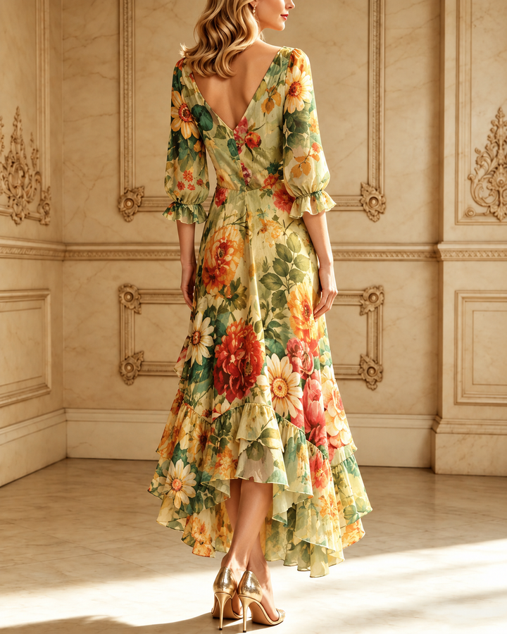 Joanne – Floral V-Neck Midi Dress