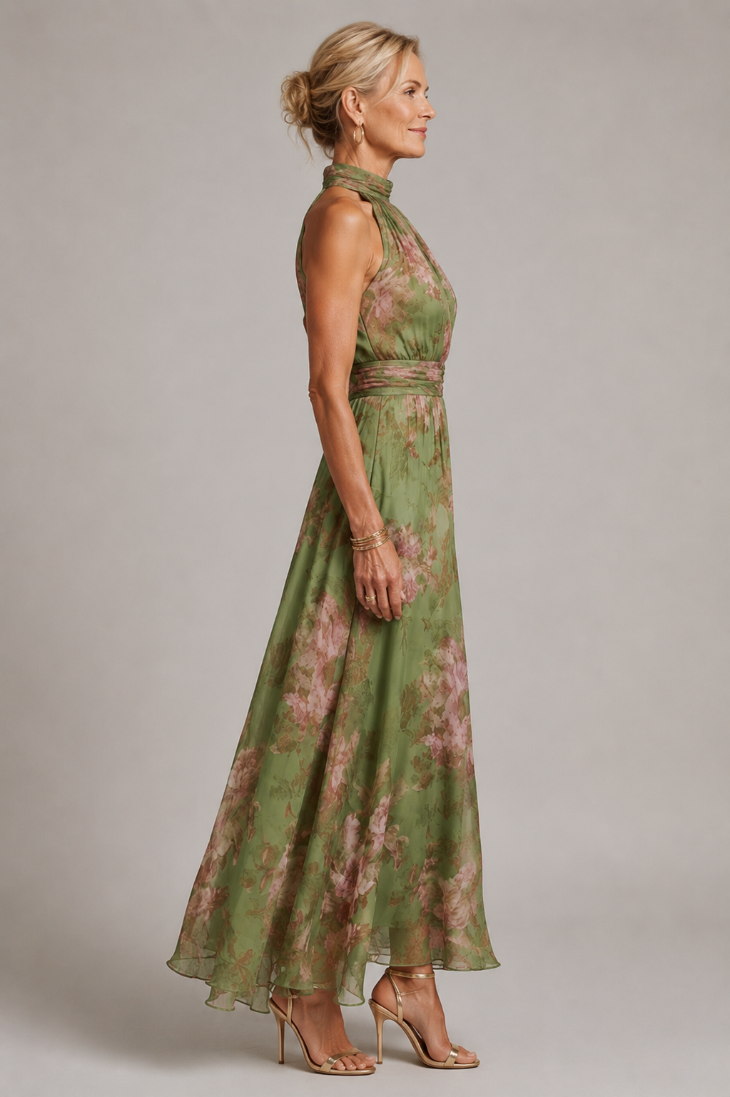 Rosemary – Floral Halter Midi Dress