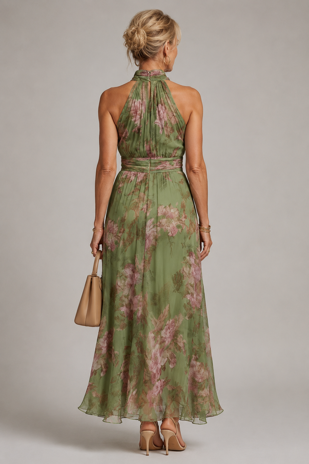 Rosemary – Floral Halter Midi Dress