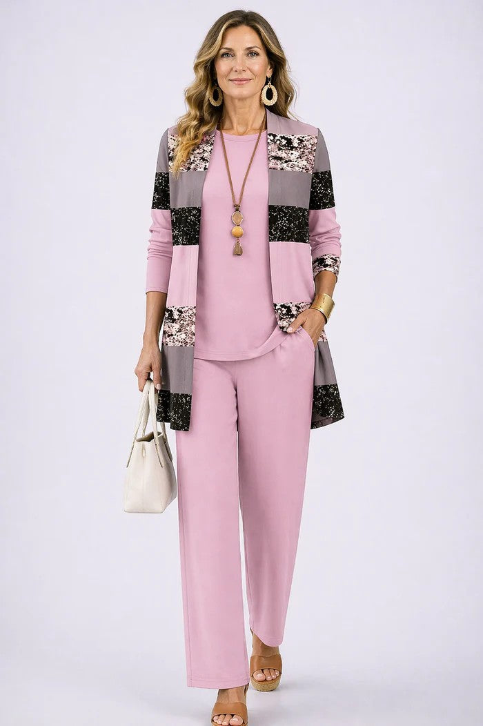 Jacqueline – Relaxed Tropical Print Three-Piece Set