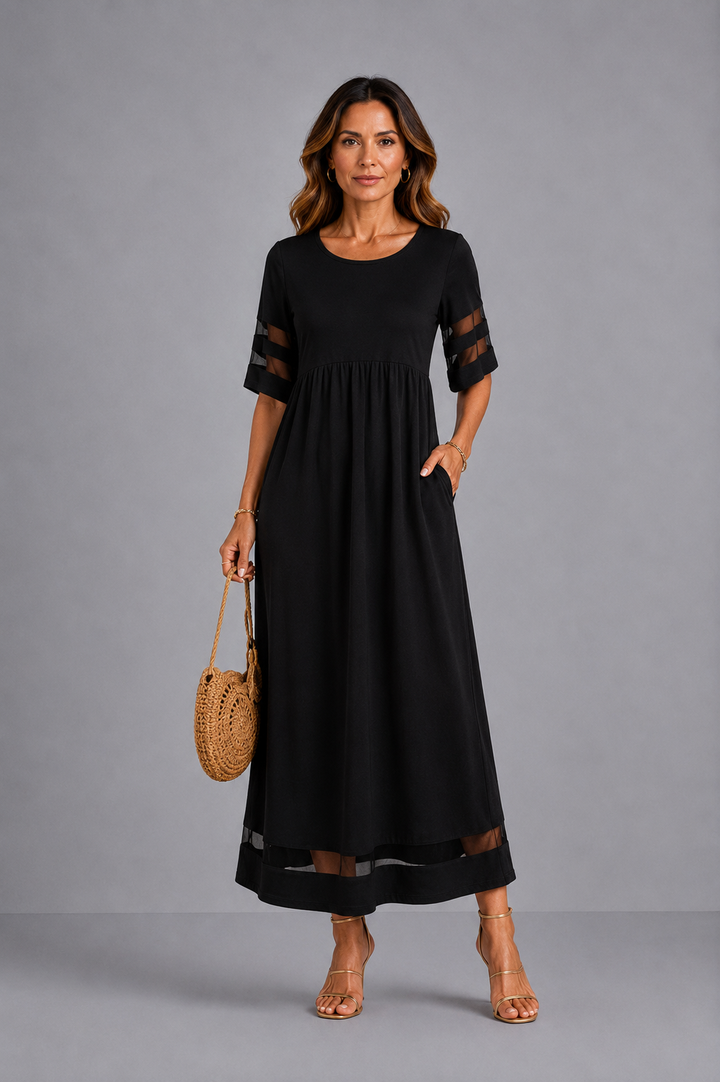 Janine – Flattering Empire Waist Midi Dress