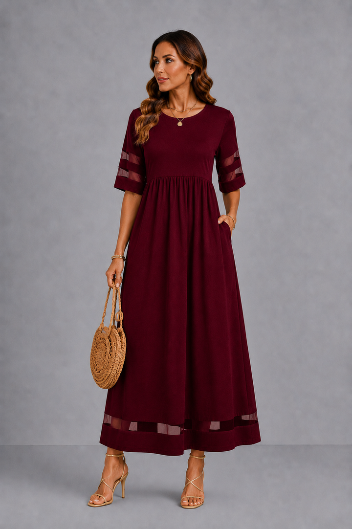 Janine – Flattering Empire Waist Midi Dress