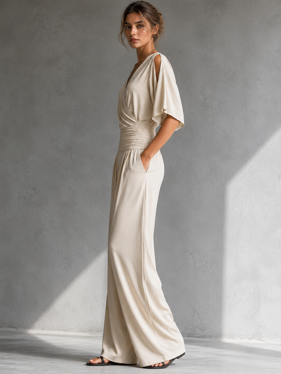 Lee – Wide-Leg Wrap-Front Jumpsuit