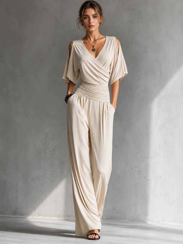 Lee – Wide-Leg Wrap-Front Jumpsuit