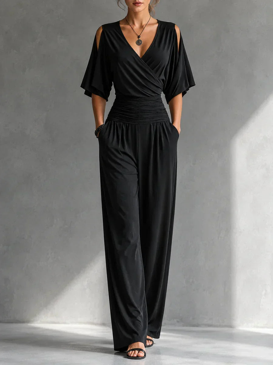 Lee – Wide-Leg Wrap-Front Jumpsuit