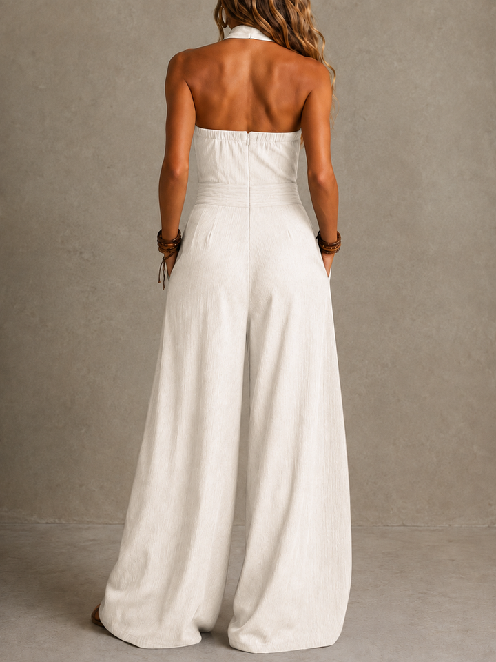 Joan – Wide-Leg Halter Jumpsuit