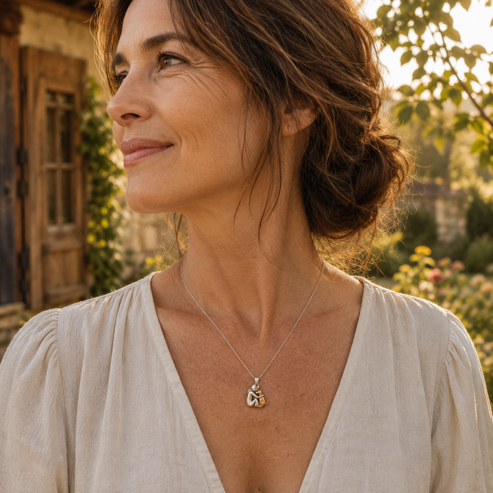 Dorothy – Person and Dog Embrace Pendant Necklace