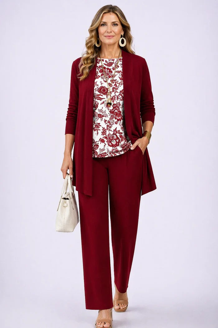Jacqueline – Relaxed Tropical Print Three-Piece Set