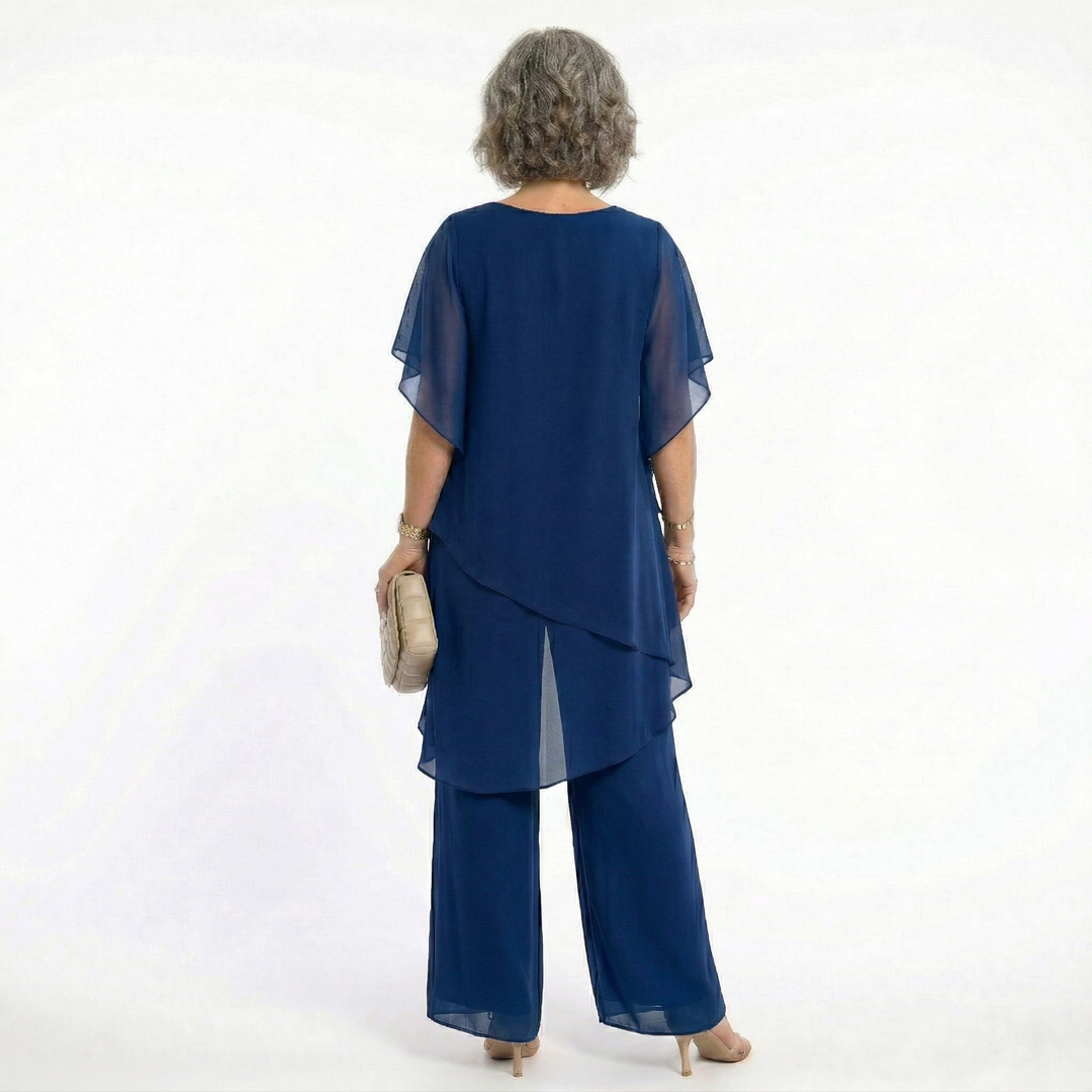 Nicole – Tiered Tunic and Wide-Leg Pants Set