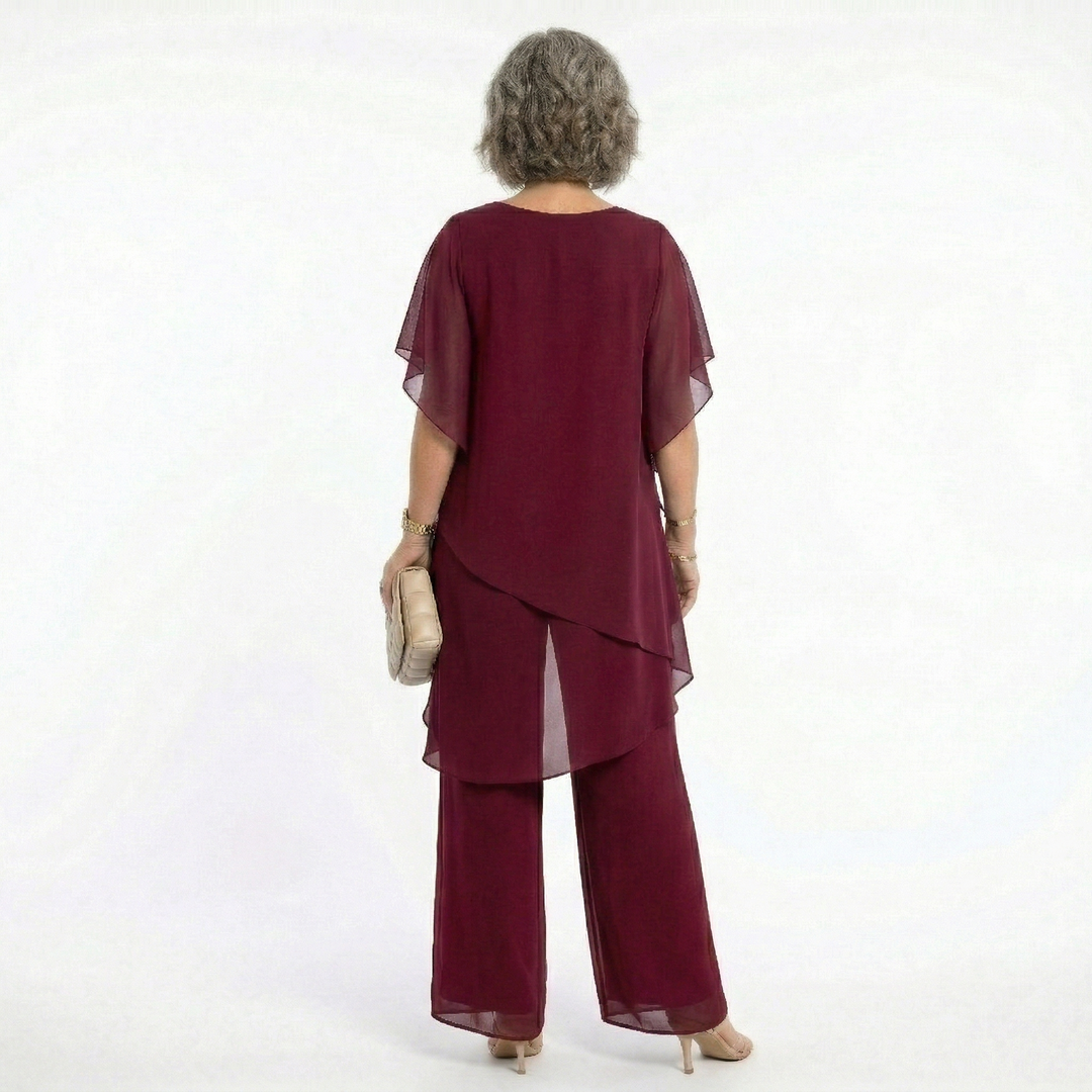 Nicole – Tiered Tunic and Wide-Leg Pants Set
