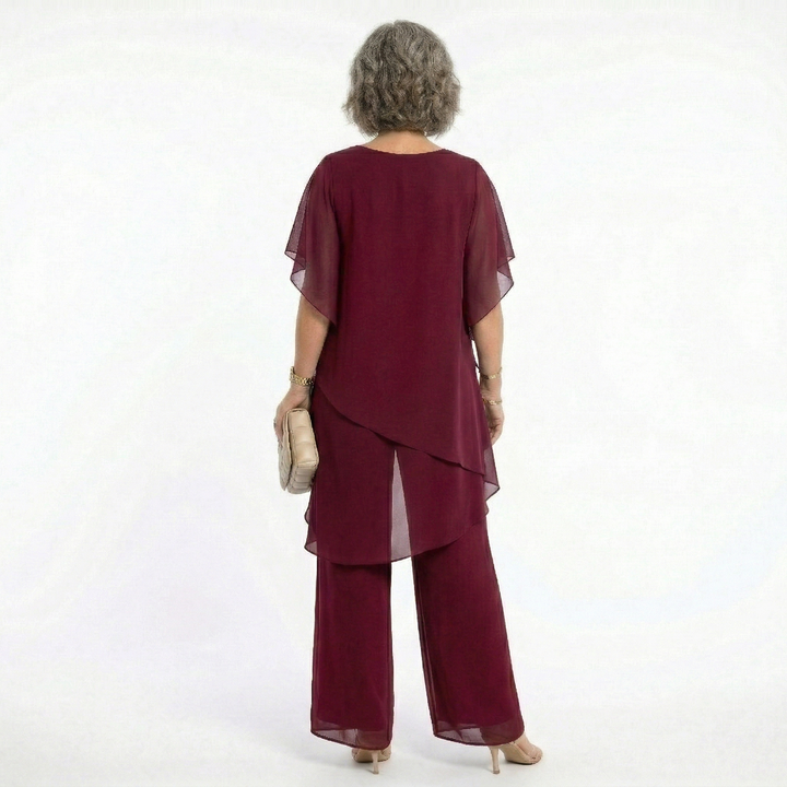 Nicole – Tiered Tunic and Wide-Leg Pants Set