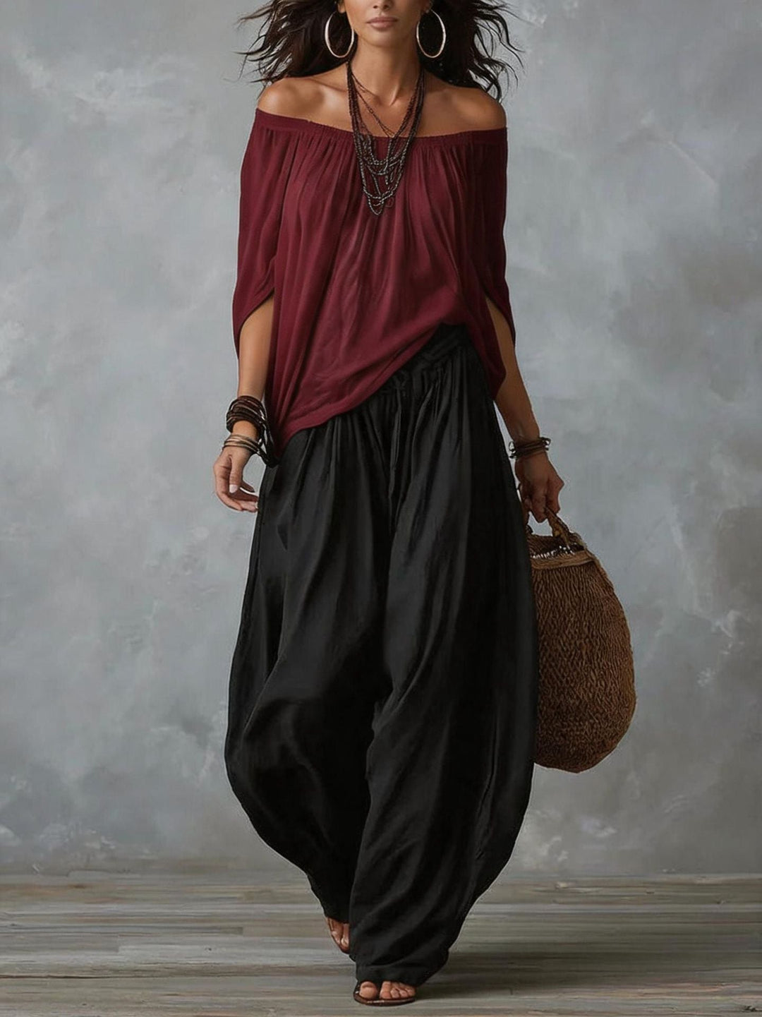 Naomi – Off-Shoulder Relaxed Two-Piece Set