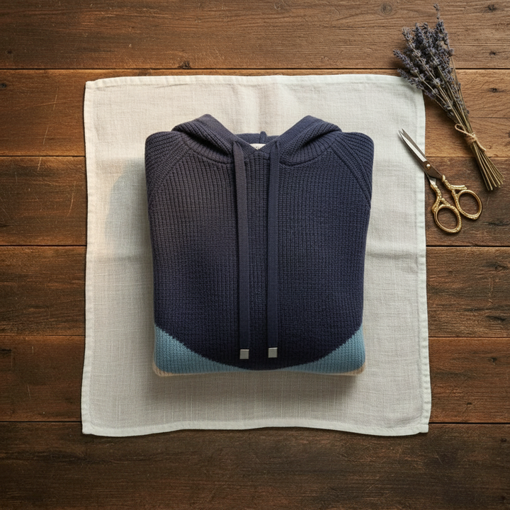 Jeanne – Colour-Block Hooded Knit Jumper