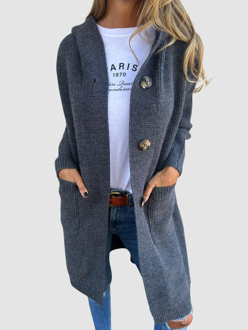 Carla – Cosy Hooded Knit Cardigan
