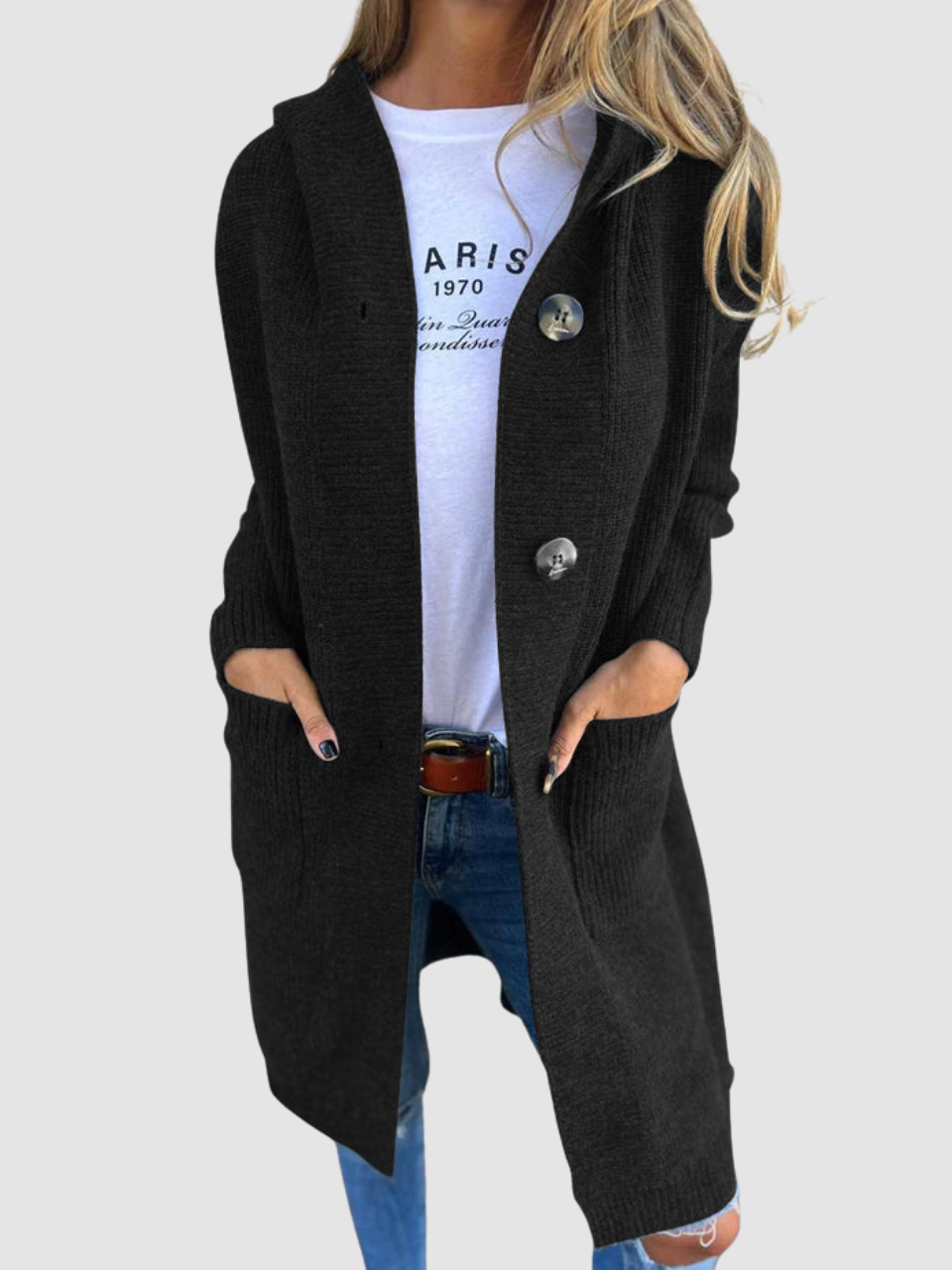 Carla – Cosy Hooded Knit Cardigan