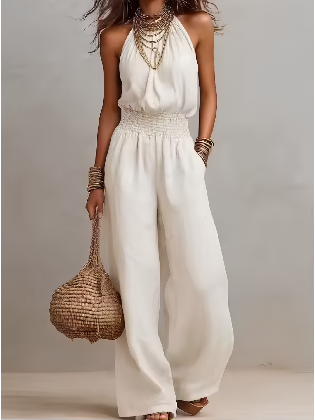 Bernadette – Halter Neck Wide-Leg Jumpsuit