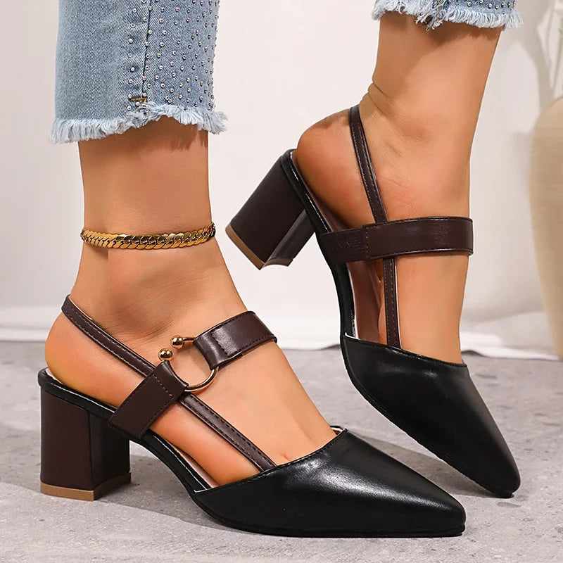 Tanya – Pointed Slingback Block Heel