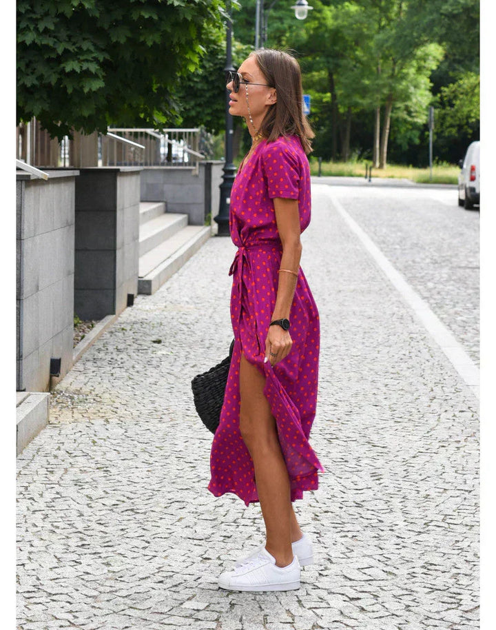 Cherie – Floral Wrap Midi Dress