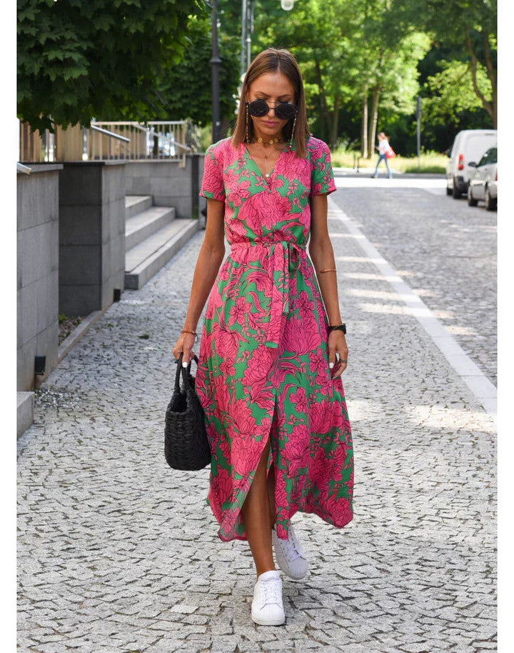Cherie – Floral Wrap Midi Dress