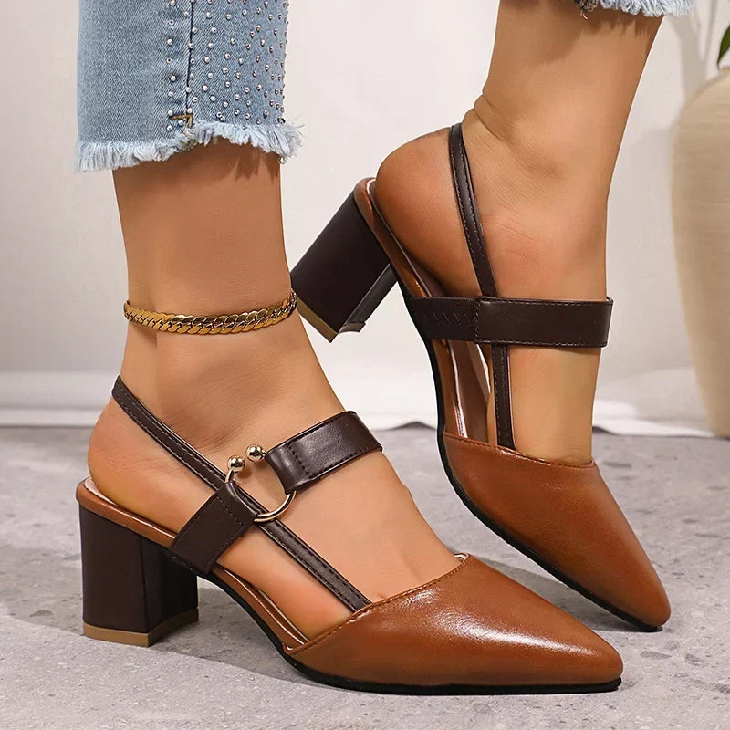 Tanya – Pointed Slingback Block Heel