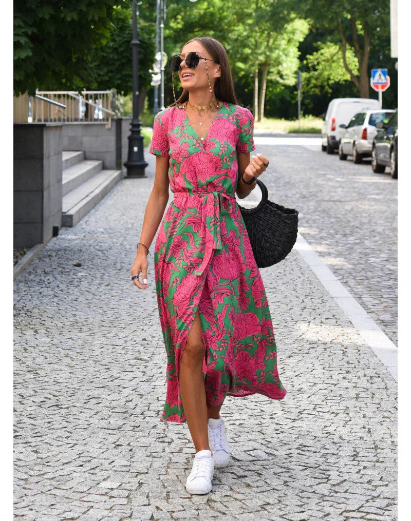 Cherie – Floral Wrap Midi Dress