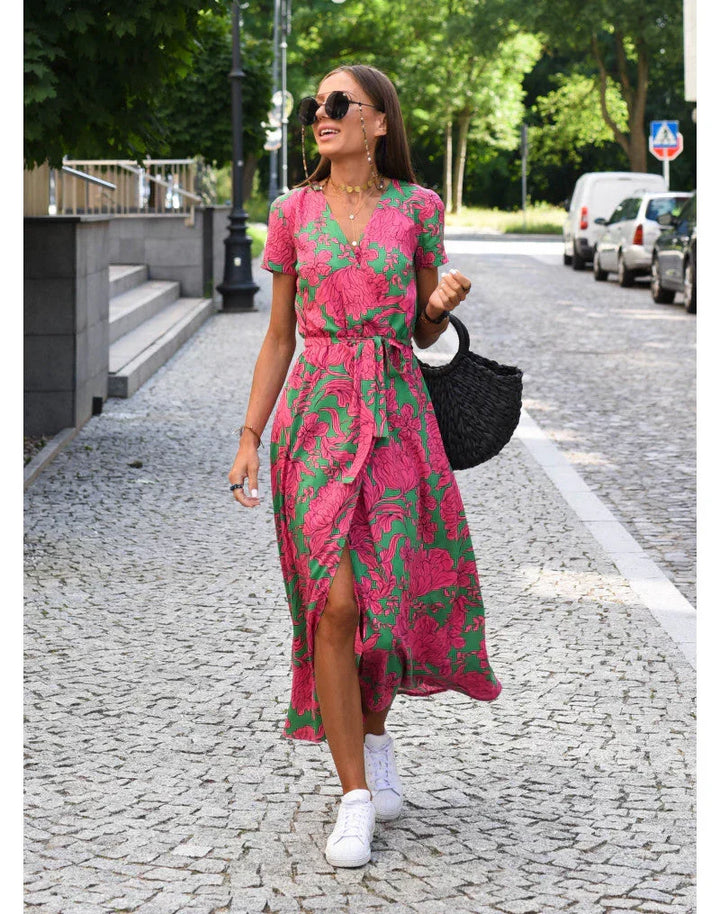 Cherie – Floral Wrap Midi Dress