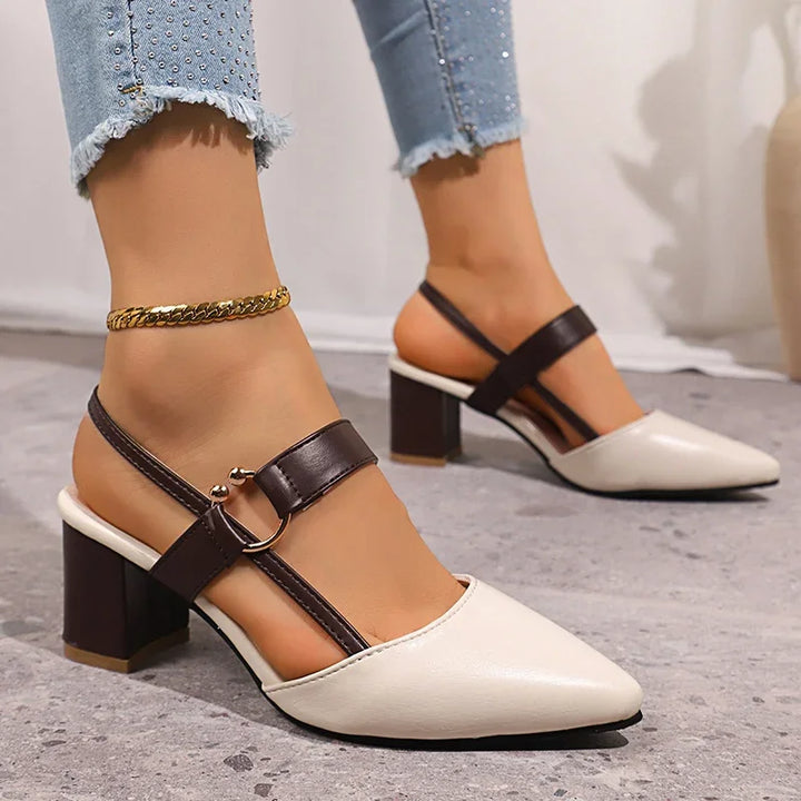 Tanya – Pointed Slingback Block Heel