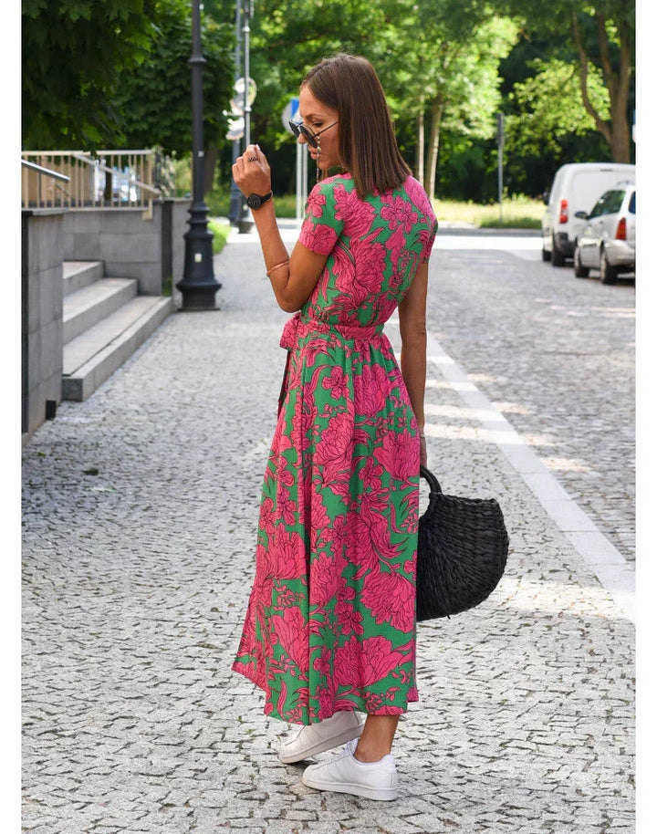 Cherie – Floral Wrap Midi Dress