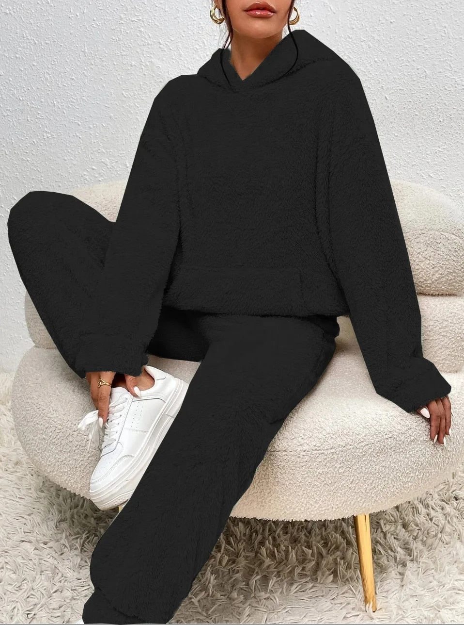 Shannon – Fluffy Teddy Hoodie and Pants Set