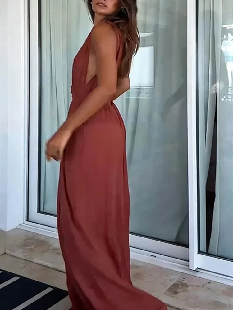 Laverne – Elegant Deep V Wide Leg Jumpsuit