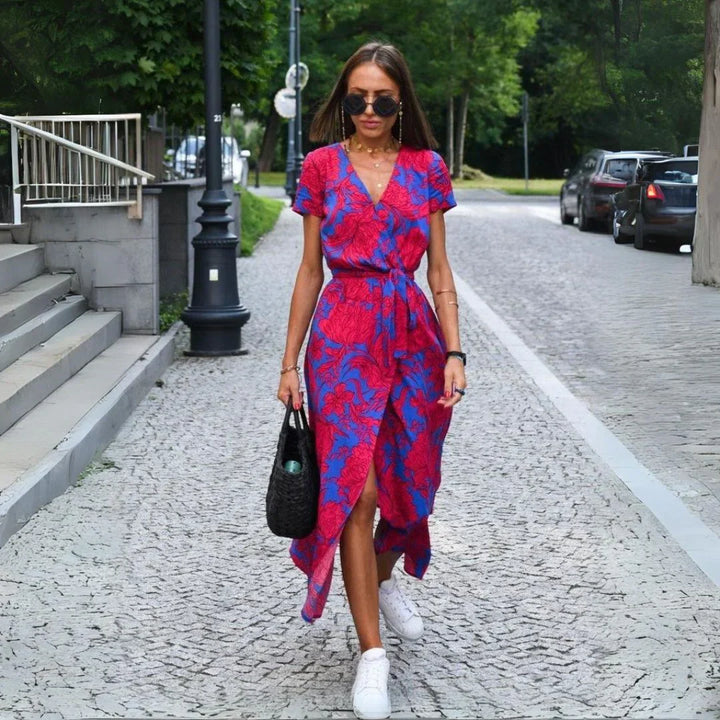 Cherie – Floral Wrap Midi Dress