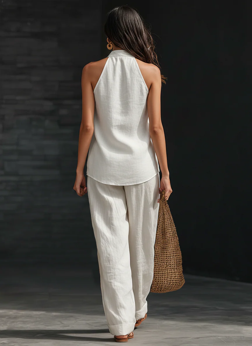 Kelly – Halter Top and Wide-Leg Pants Set