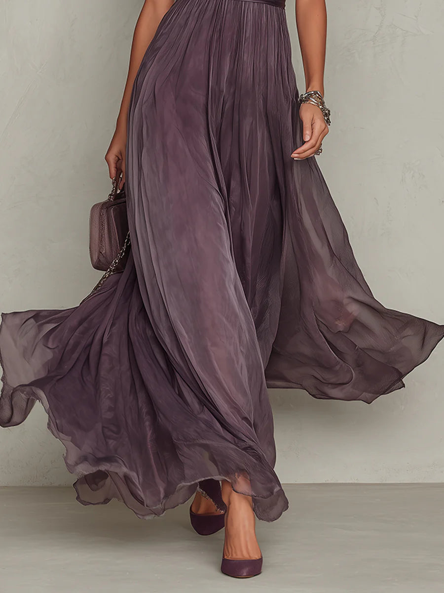 Toni – Lace Trim Keyhole Maxi Dress