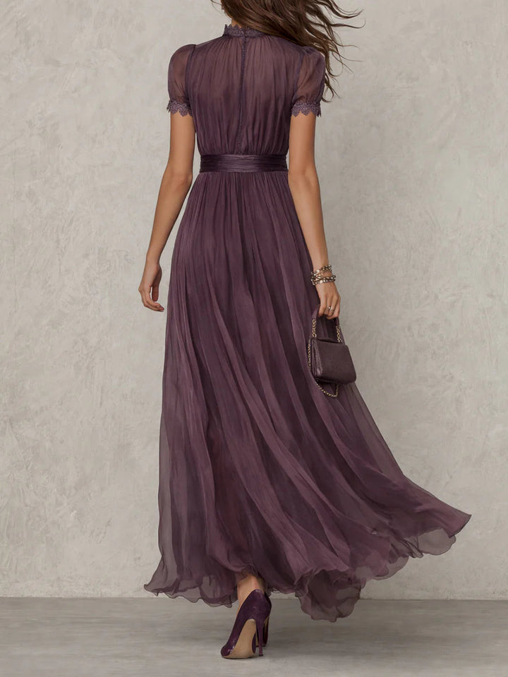 Toni – Lace Trim Keyhole Maxi Dress