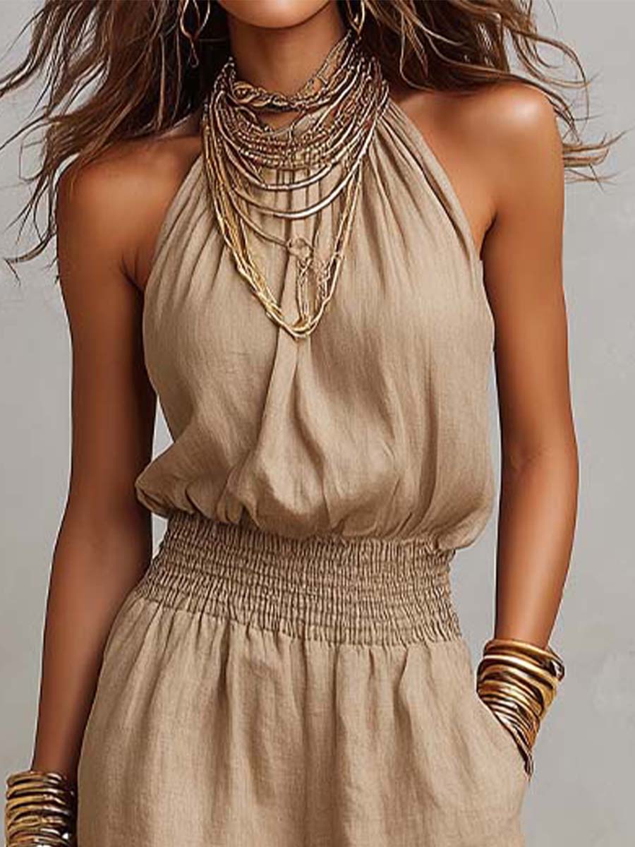 Bernadette – Halter Neck Wide-Leg Jumpsuit