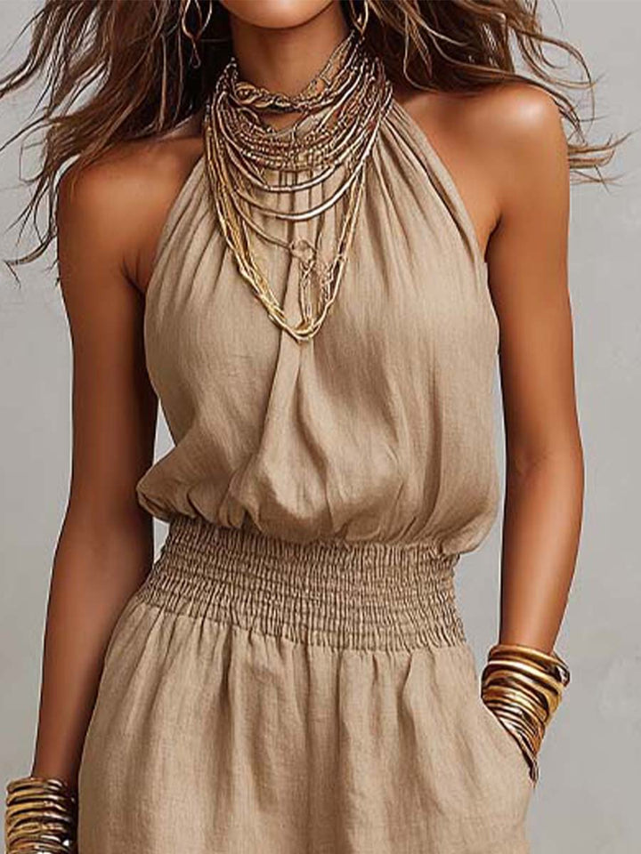 Bernadette – Halter Neck Wide-Leg Jumpsuit