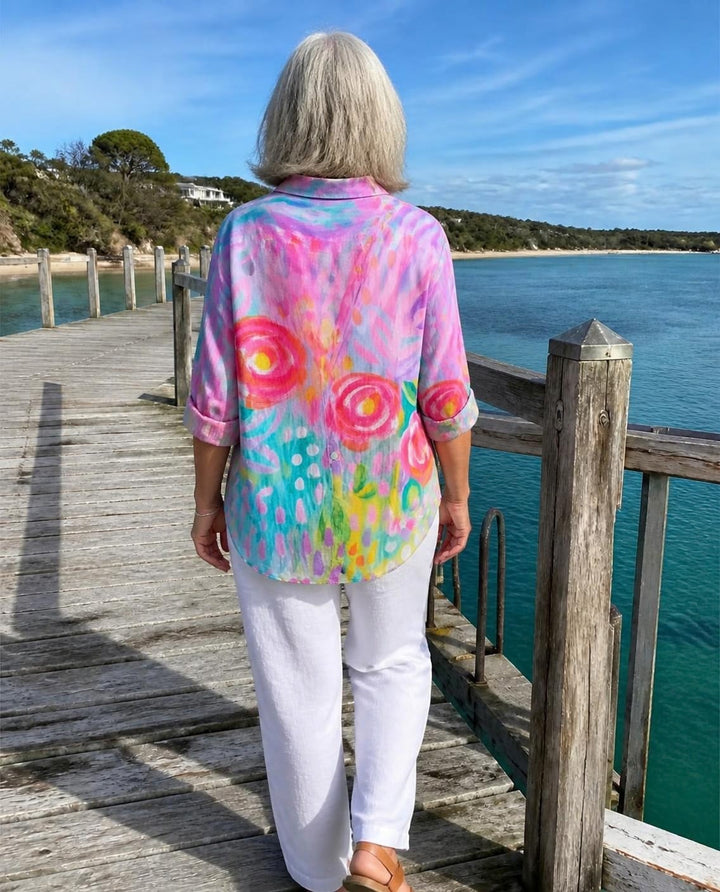 Tania – Artistic Floral Print Blouse