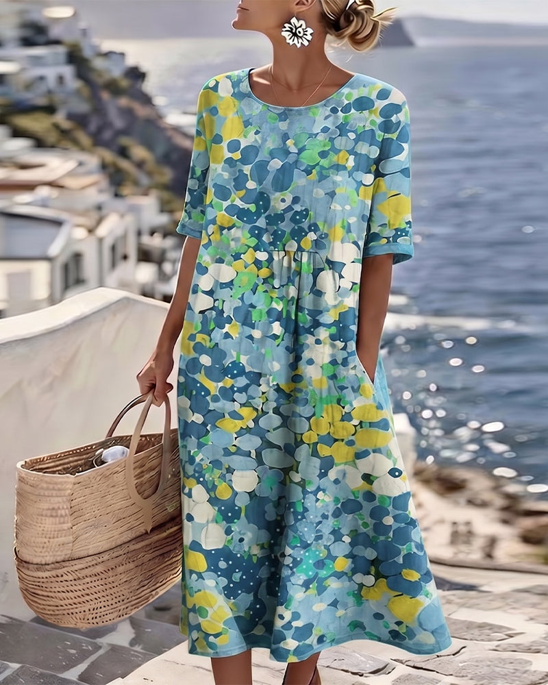 Mary – Floral Print Relaxed Midi Dress