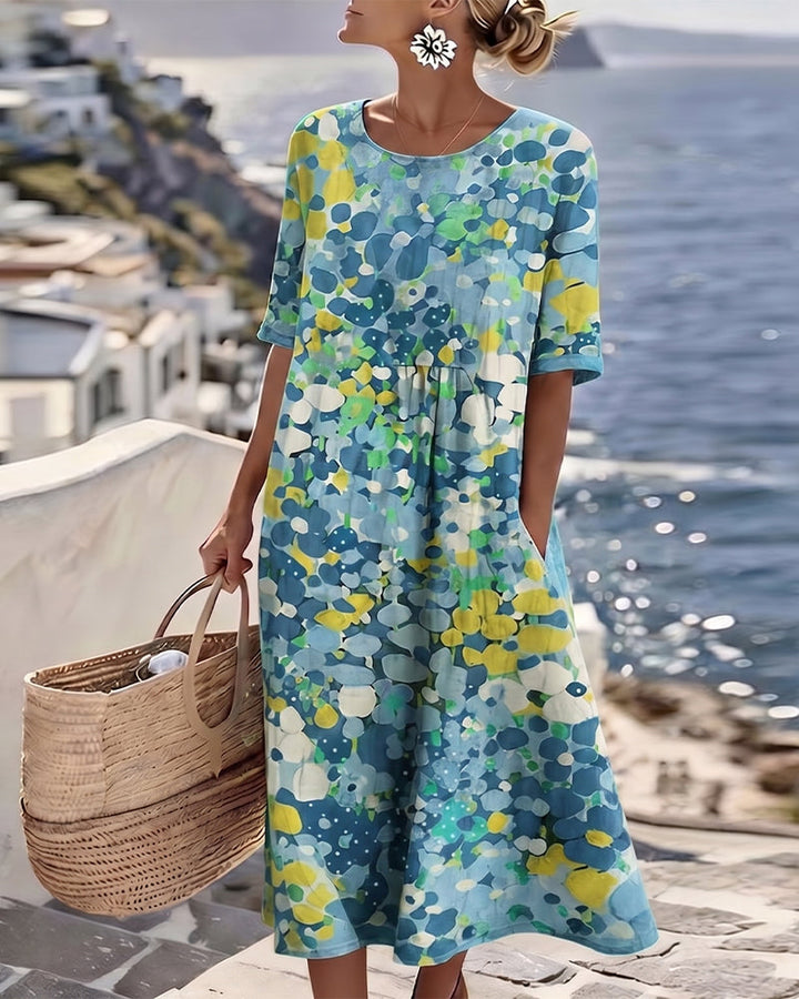 Mary – Floral Print Midi Dress