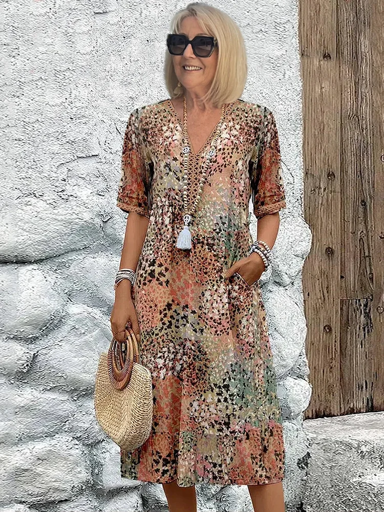 Virginia – Vibrant Print Midi Dress