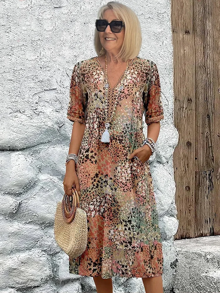 Virginia – Vibrant Print Midi Dress