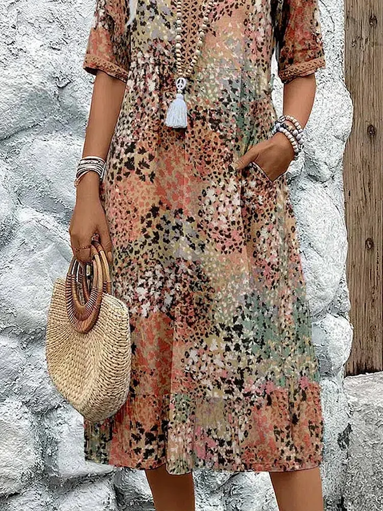 Virginia – Vibrant Print Midi Dress